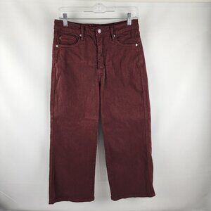 Judy Blue Jeans Womens 9/29 Burgundy Tummy Control Garment Dyed Wide Leg Crop